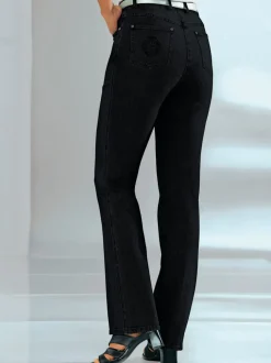 Jean femme coupe droite ceinture élastique