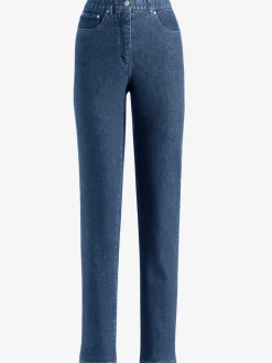 Jean femme coupe droite ceinture élastique