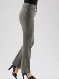Jean femme coupe droite ceinture élastique