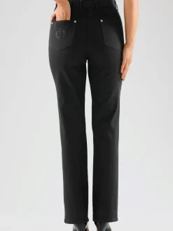 Jean femme coupe droite ceinture élastique