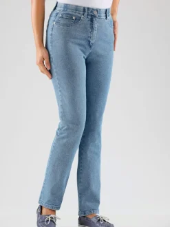 Jean femme coupe droite ceinture élastique