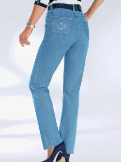 Jean femme coupe droite ceinture élastique