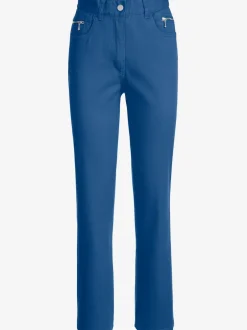 Jean femme coupe droite taille haute poches zippées