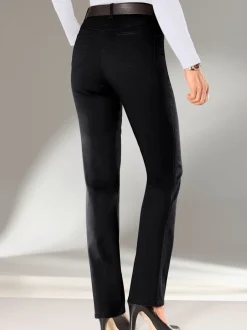 Jean femme coupe droite taille haute poches zippées