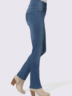 Jean femme à coupe slim et ceinture élastique