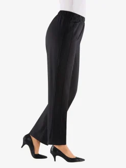 Jean femme droit effet délavé ceinture élastique