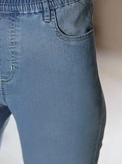 Jean femme tendance ventre plat ceinture élastique