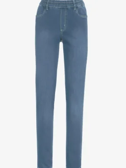 Jean femme tendance ventre plat ceinture élastique