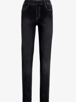 Jean femme tendance ventre plat ceinture élastique