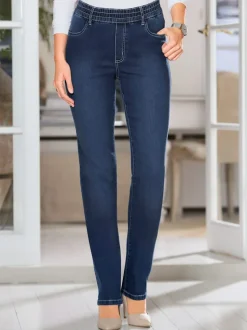 Jean femme tendance ventre plat ceinture élastique