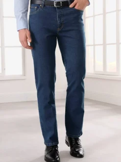 Jean 5 poches ceinture élastique intérieure confortable.