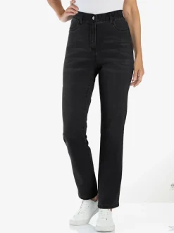 Jean taille haute ceinture élastique intérieure confortable.