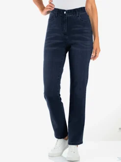 Jean taille haute ceinture élastique intérieure confortable.
