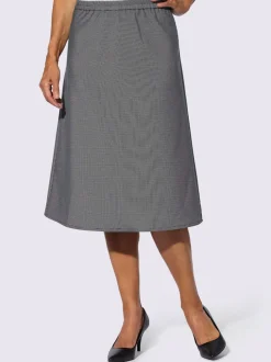 Jupe coupe simple en jacquard et ceinture élastique