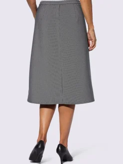 Jupe coupe simple en jacquard et ceinture élastique