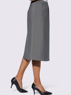 Jupe coupe simple en jacquard et ceinture élastique