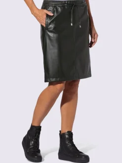 Jupe en synthétique ceinture élastique, coulisse et lien à nouer