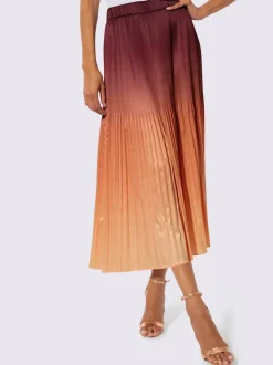 Jupe plissée satin mat élégant