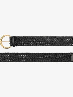 Large ceinture avec boucle métallique dorée