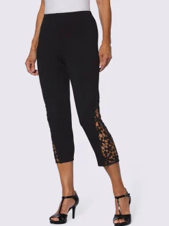 Legging corsaire avec empiècement dentelle au bas et viscose ecovero