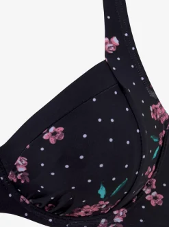 Maillot de bain à armatures motif tendance avec fleurs et pois