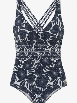 Maillot de bain imprimé floral tendance contrasté