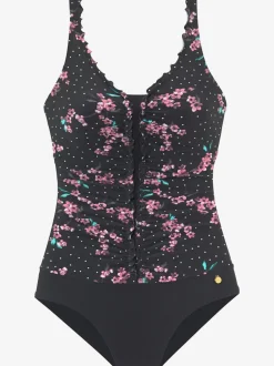 Maillot de bain imprimé tendance avec fleurs et petits pois
