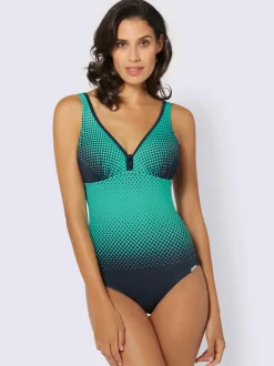 Maillot de bain une pièce motif géométrique décolleté