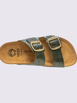 Mules cuir vachette gaufré
