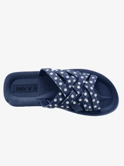 Mules de bain bandes croisée à pois