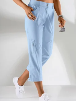 Pantacourt casual longueur mollet avec poches et tissu extensible