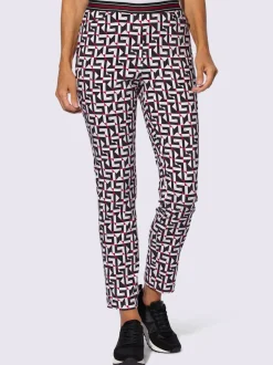 Pantalon bengaline en imprimé graphique avec coupe droite