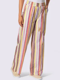Pantalon ceinture élastique, coulisse et lien à nouer
