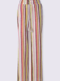 Pantalon ceinture élastique, coulisse et lien à nouer