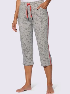 Pantalon à ceinture élastique et poches imprimé graphique