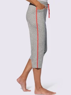 Pantalon à ceinture élastique et poches imprimé graphique