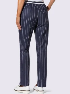 Pantalon ceinture élastique rayée