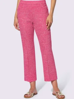Pantalon confortable motif texturé et ceinture élastique Comfort Fit