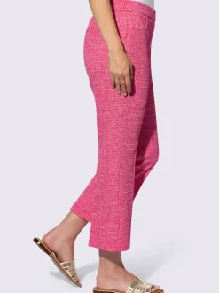 Pantalon confortable motif texturé et ceinture élastique Comfort Fit