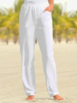 Pantalon coton ceinture élastique
