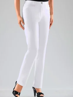 Pantalon coupe droite en tissu avec deux poches devant
