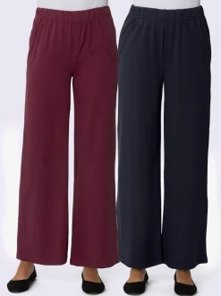 Pantalon de loisirs à ceinture élastique et jambes larges