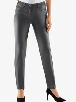 Pantalon effet enduit coupe féminine