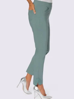 Pantalon en bengaline dentelle à la finition