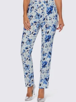 Pantalon en bengaline motif floral