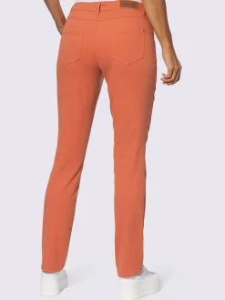 Pantalon en coton ajusté à 5 poches et passants