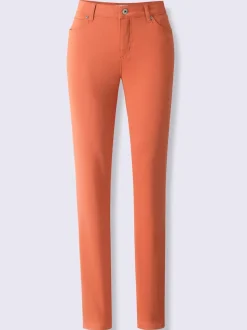 Pantalon en coton ajusté à 5 poches et passants