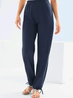 Pantalon en coton doux avec ceinture elastique et ruban reglable
