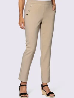 Pantalon en polyester recyclé à ceinture lisse et poches latérales
