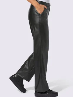 Pantalon en synthétique jambes larges mode